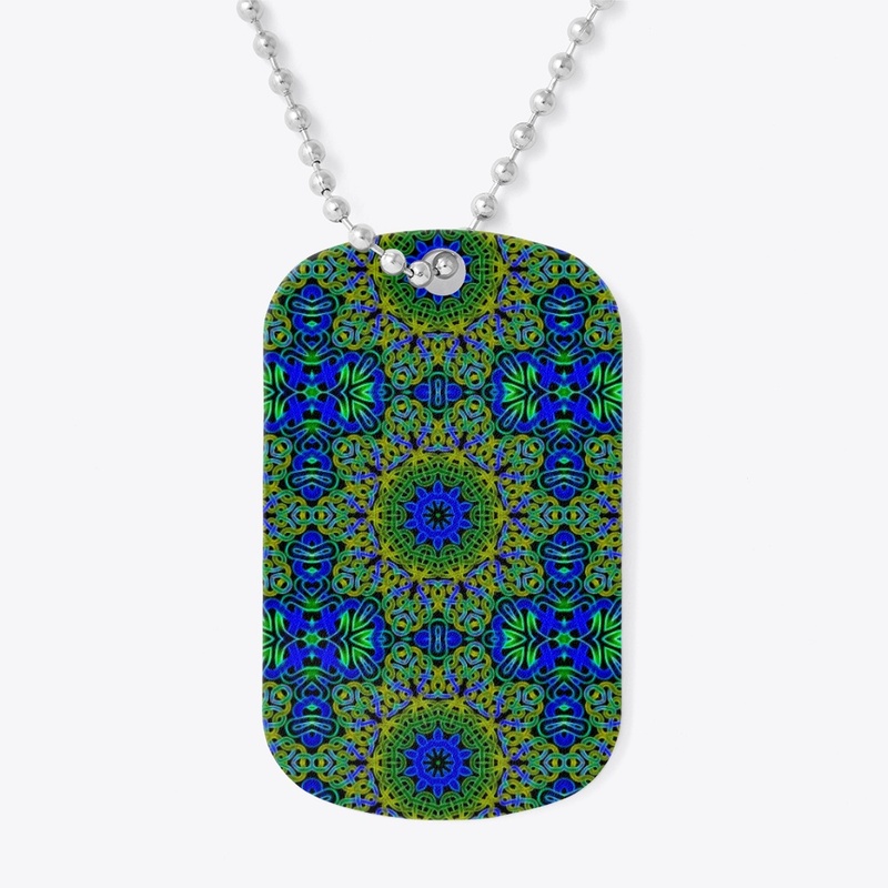 Blue Green Celtic Kaleidoscope Pattern