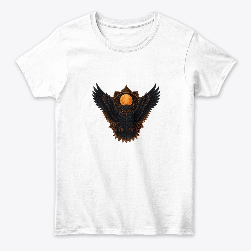 Midnight Owl Under the Blood Moon