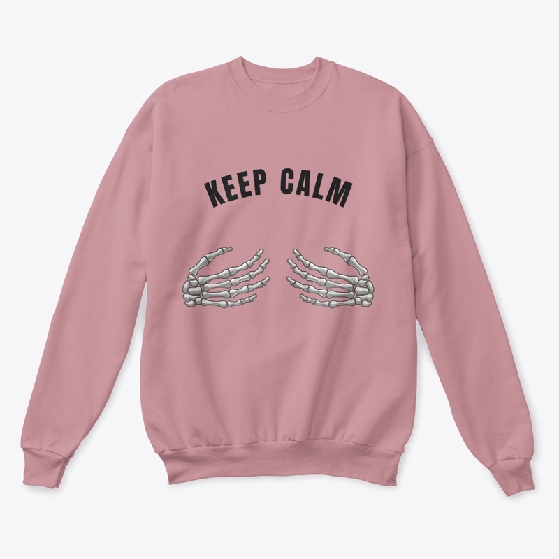 keep calm skeleton hug hands 