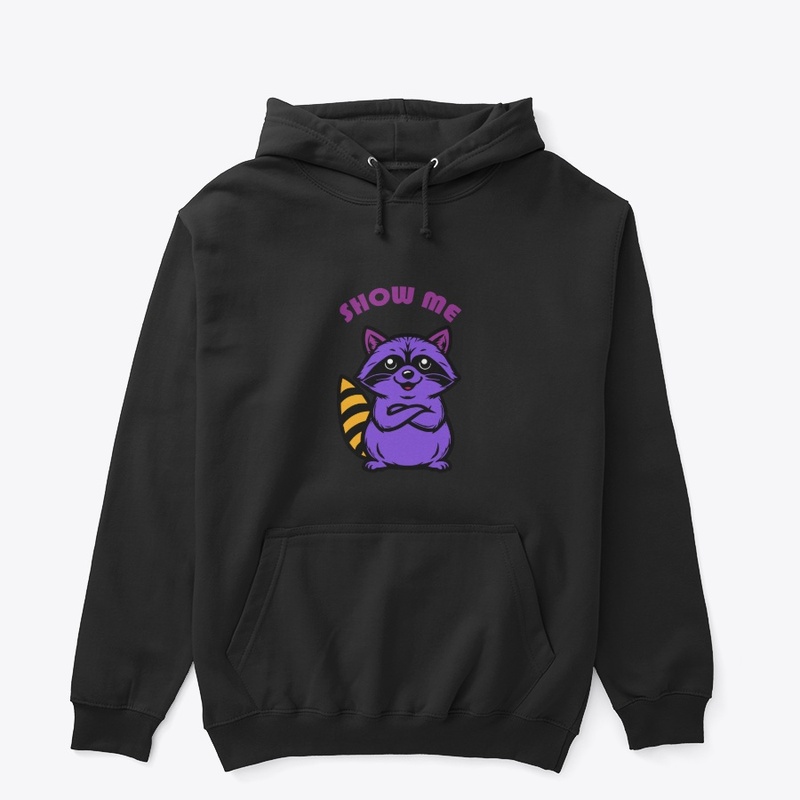 purple cartoon raccoon