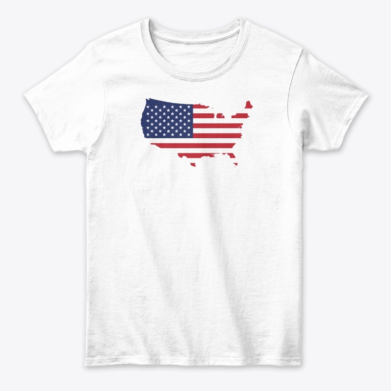 USA Flag in Map