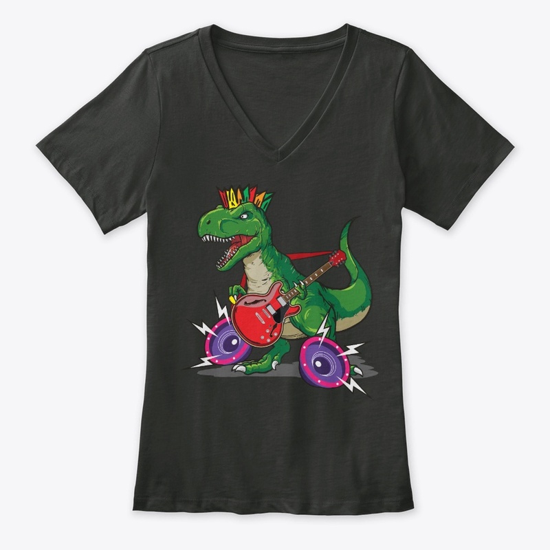 Dinosaur And Electric Guitar Lover Gift