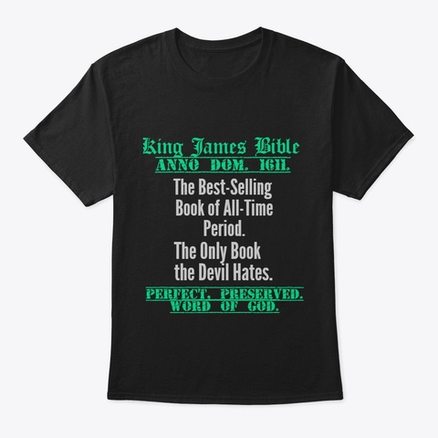King James Bible Anno Dom 1611 Black T-Shirt Front