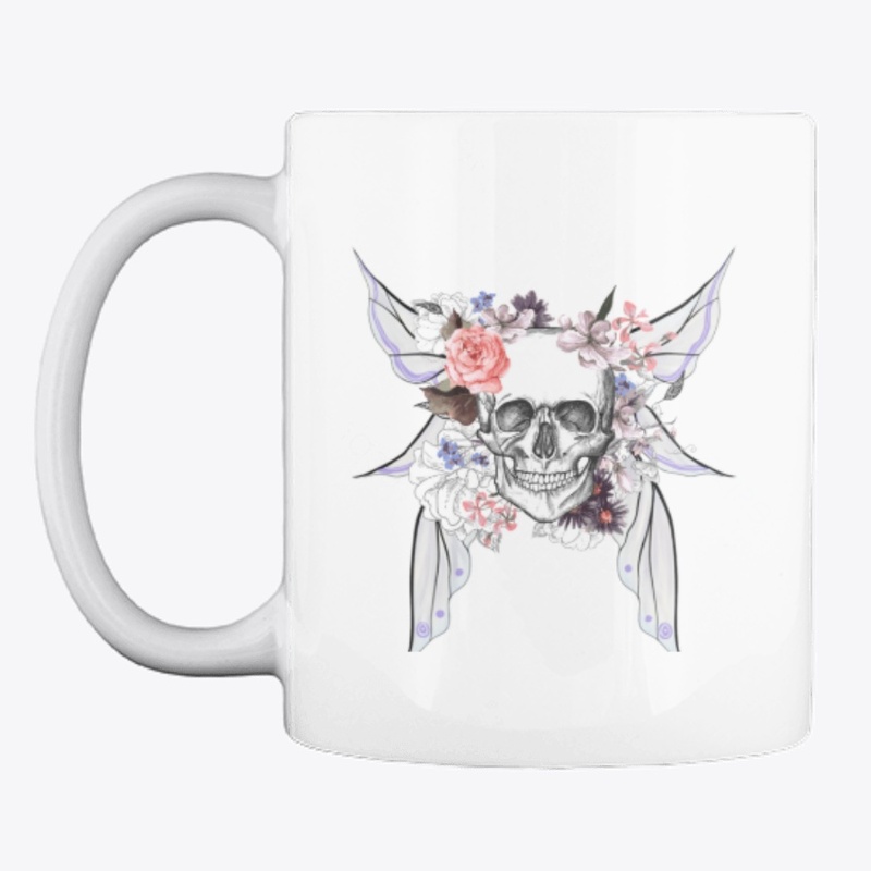 Flower skull with Fairy wings