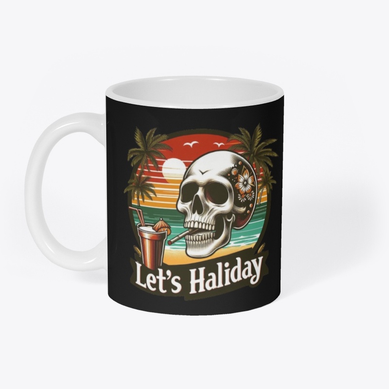 LETS HOLIDAY WITH SKULL FLOWER