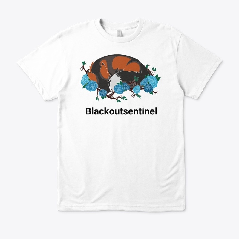 Laying fox with roses 2