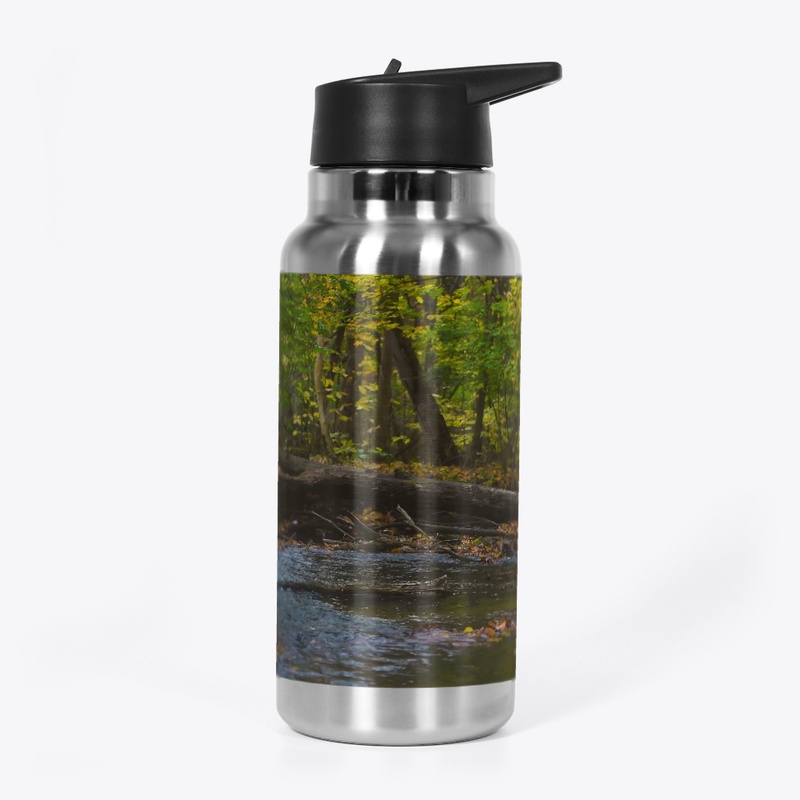 Fall Scene at the Creek-Water Bottle 