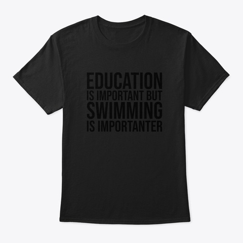 Swimming Zof4f Black T-Shirt Front