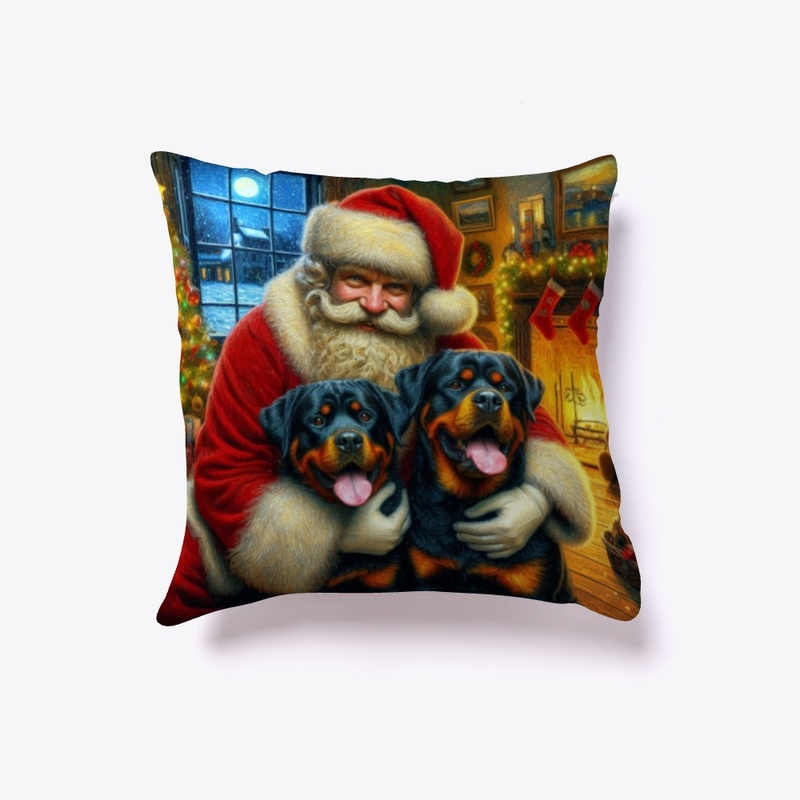Santa with Rottweilers