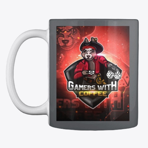 Double Logo Gaming Mug Dark Grey T-Shirt Front