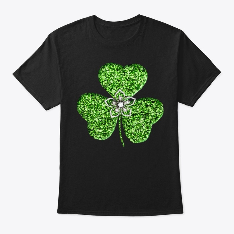 Glitter Shamrock And Flower Shirt 