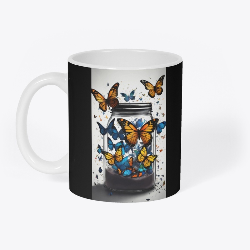 Golden Flutter: Luxe Butterfly T-Shirt 
