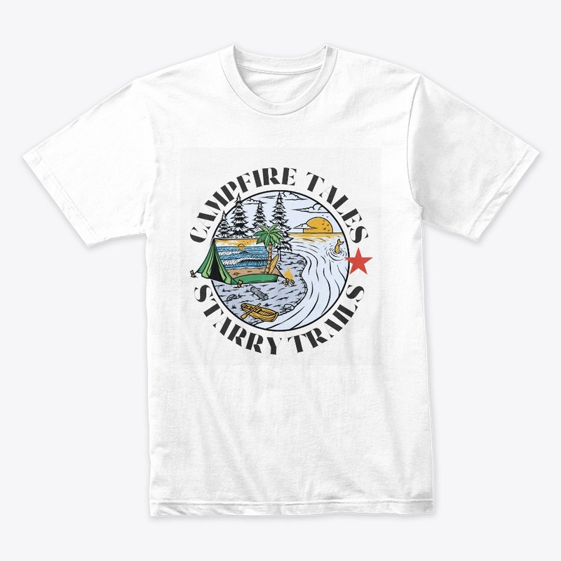 Camp fire tales logo design t- shirt 