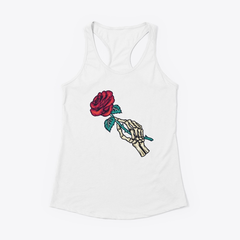  Skeleton Hand Holding Rose Hoodie 