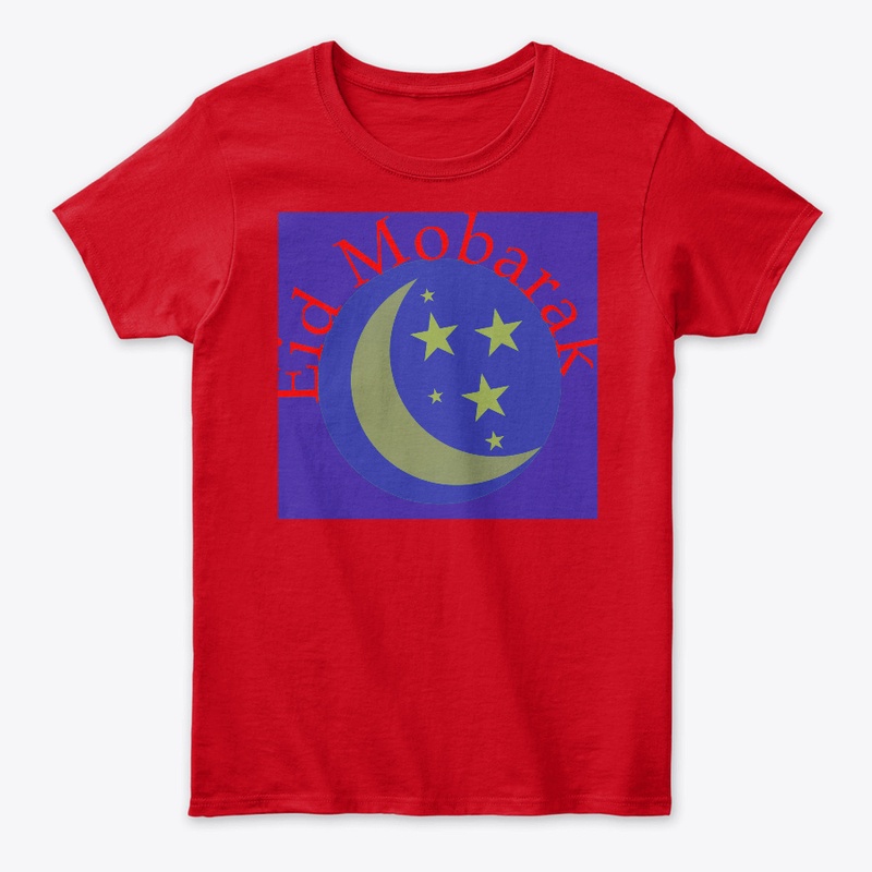 Festive Eid Mubarak Crescent StarsTshirt