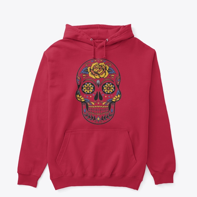 skull and flowers 