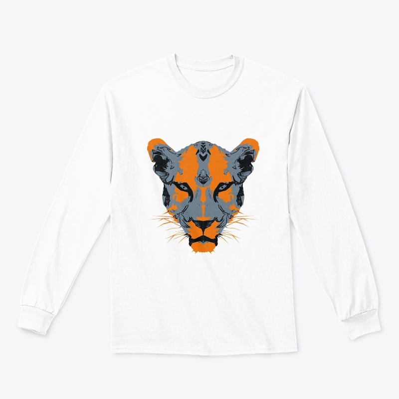 Orange Black Abstract Panther