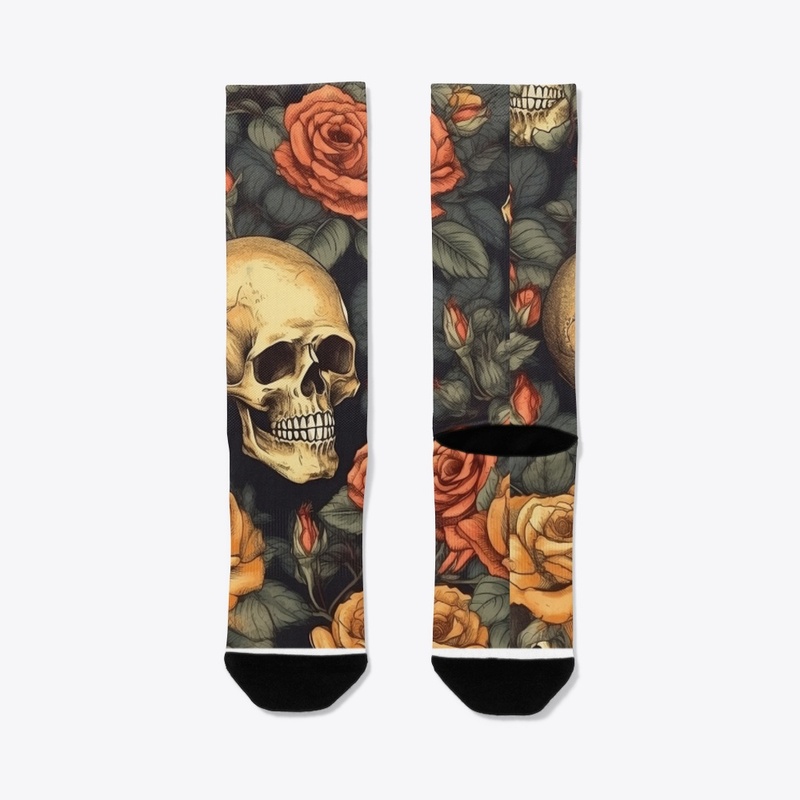 Skull and Roses All Over Print 