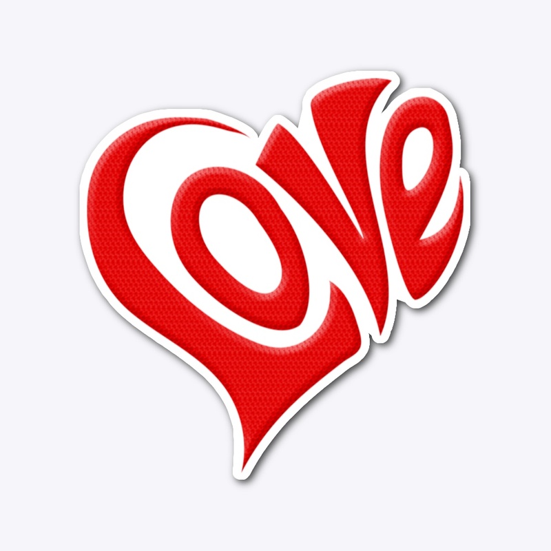 Heart-Shaped "LOVE" Typographic Design