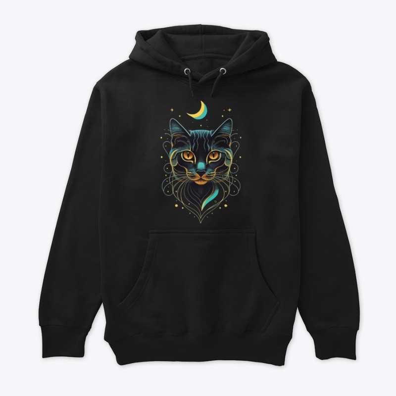 Cat Face with  moonlight lighting