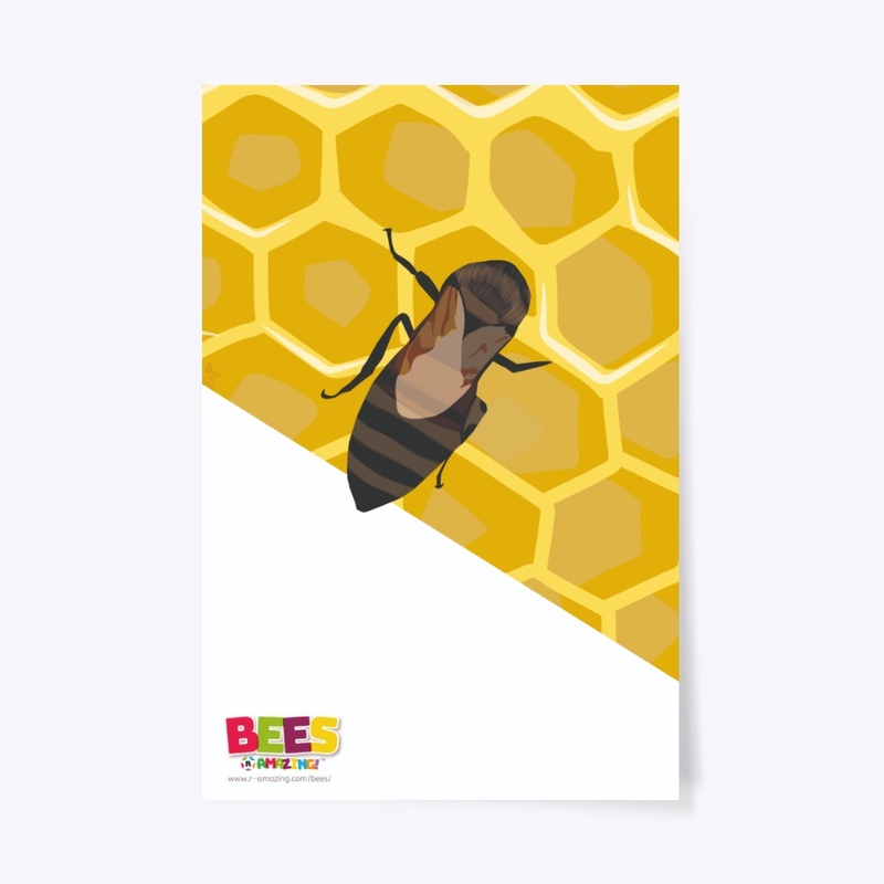 A bee making honey poster