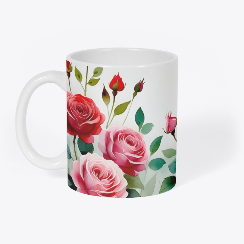 Vintage Rose Garden Mug Design
