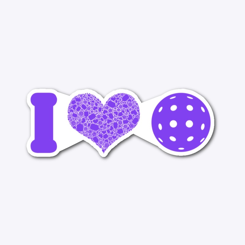 I heart pickleball electric purple