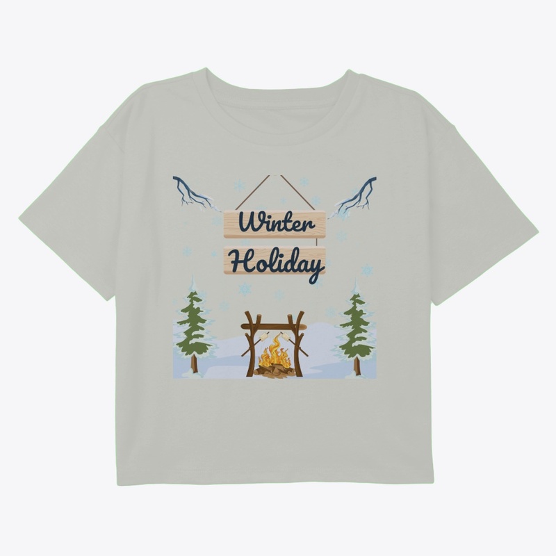 Cozy Winter Holiday Campfire Scene