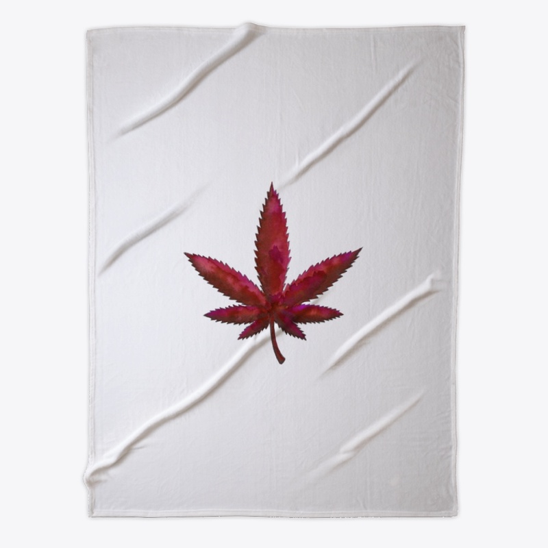 Bold cannabis leaf in red