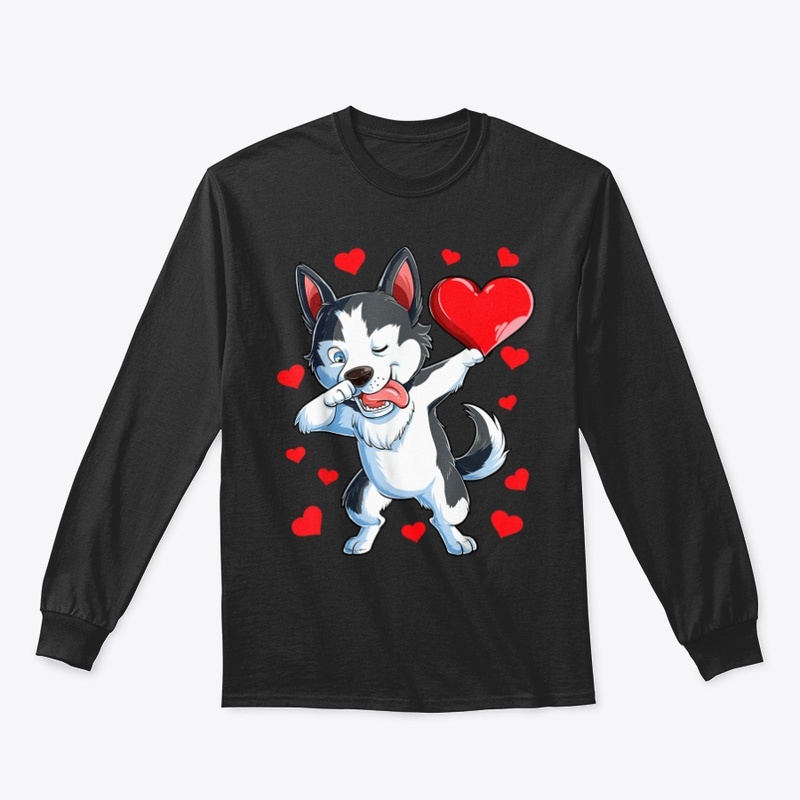Dabbing Siberian Husky Valentines Day
