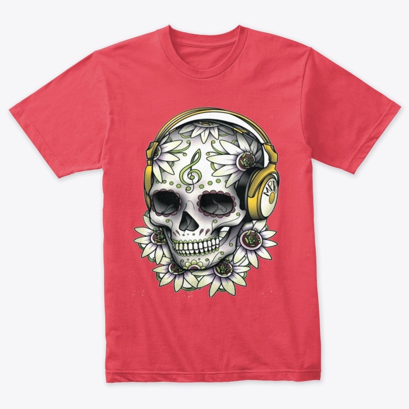 Skull Music Floral Day of the Dead Merch