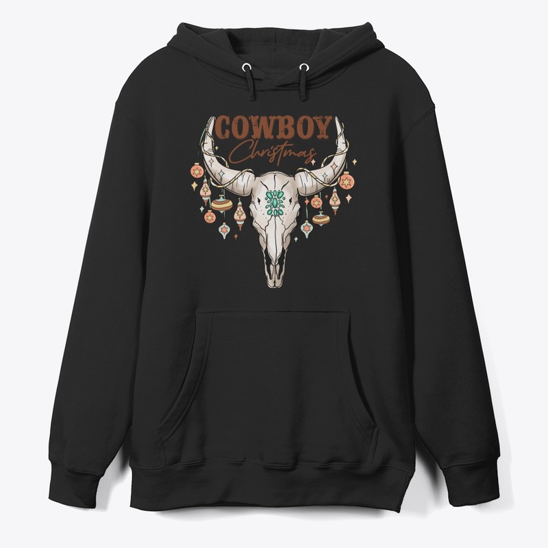 Cowboy Christmas Western Bull Skull