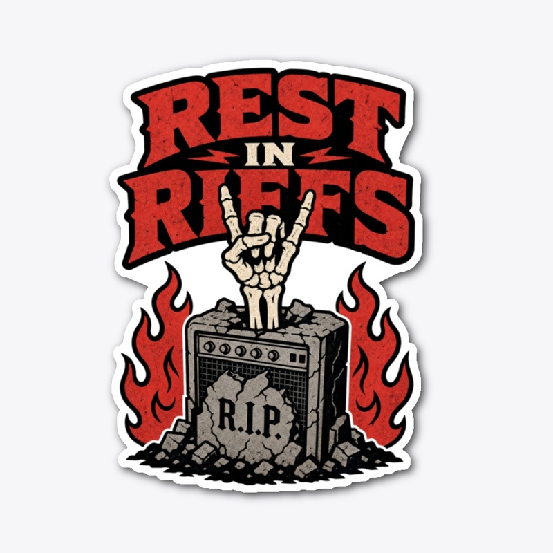 Rest In Riffs - Funny Rock Music T-Shirt