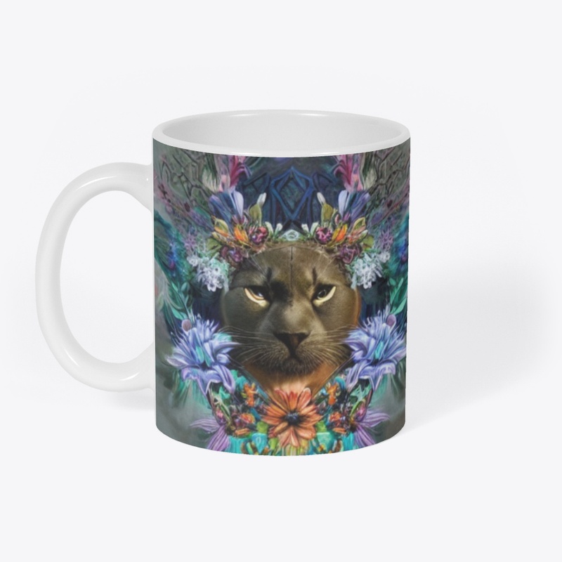 Panther with peacock feather regalia