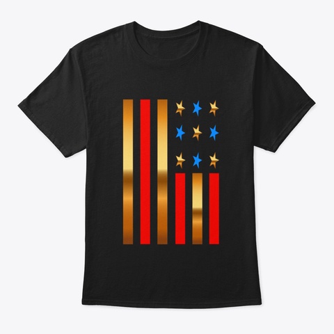 Fourth Of July, Cotton, Unisex, Usa, Ame Black T-Shirt Front