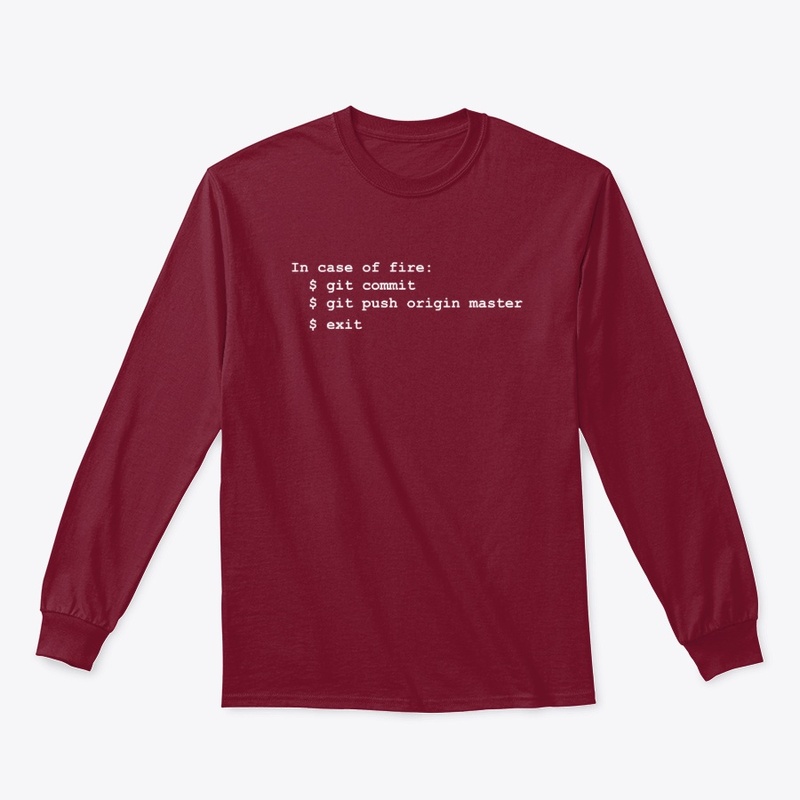 In case of fire: commit (dark version)