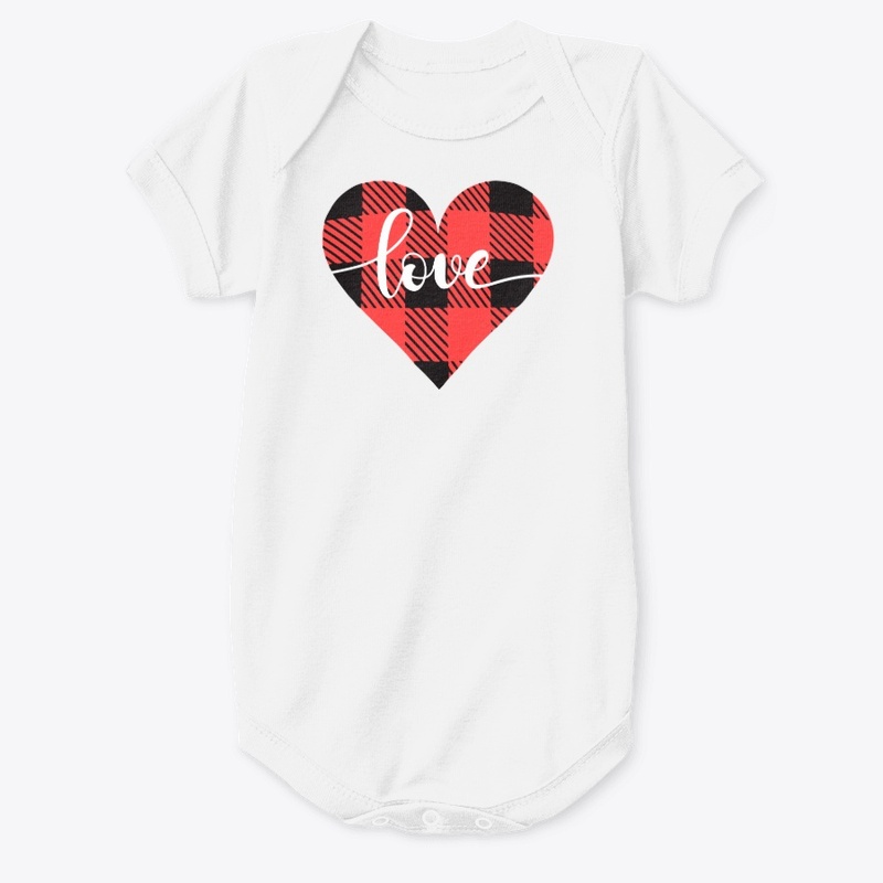 Valentine's Day Buffalo Plaid Heart Tee