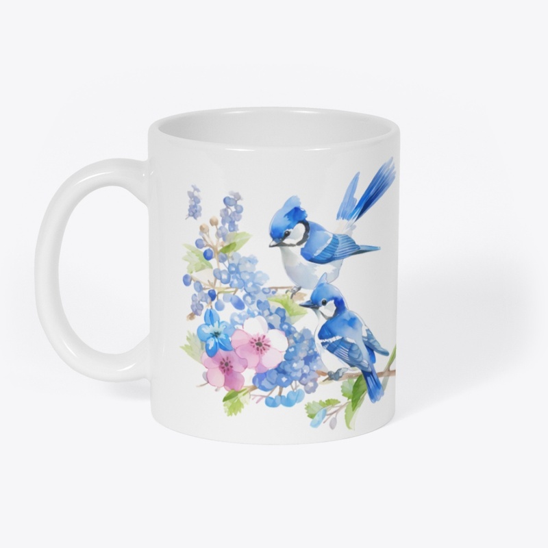 Blue Jay Birds in Spring 