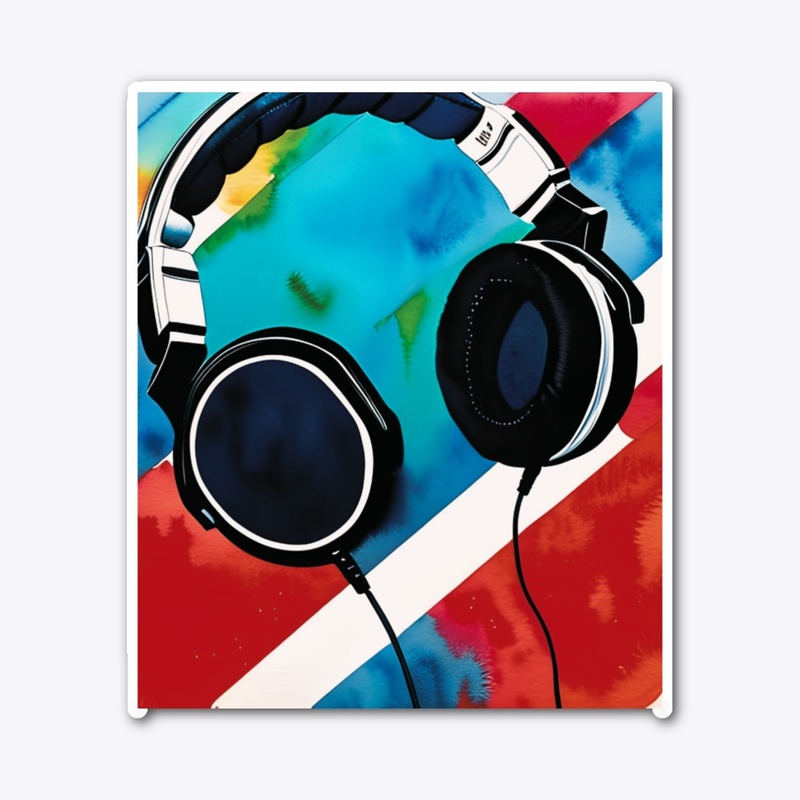 80s Headphones In Primary Colors