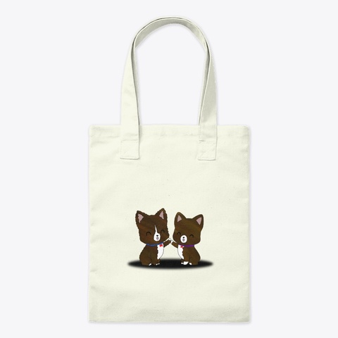 Corgi Paw Hi Five Natural T-Shirt Front