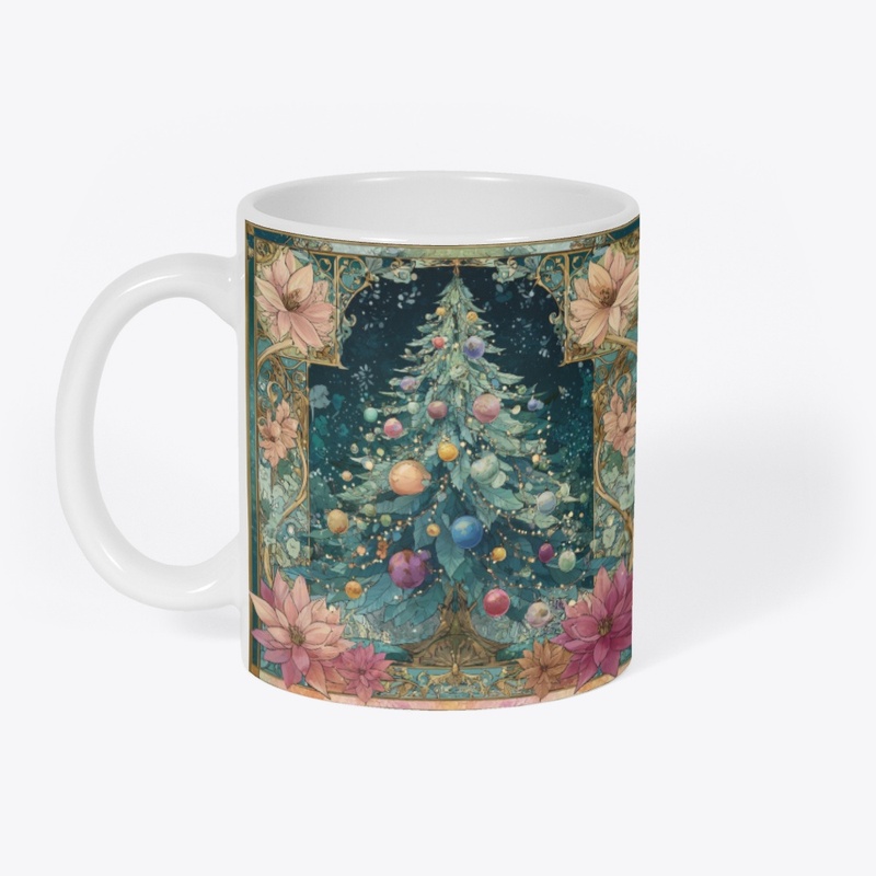 Art Nouveau Christmas Tree Floral