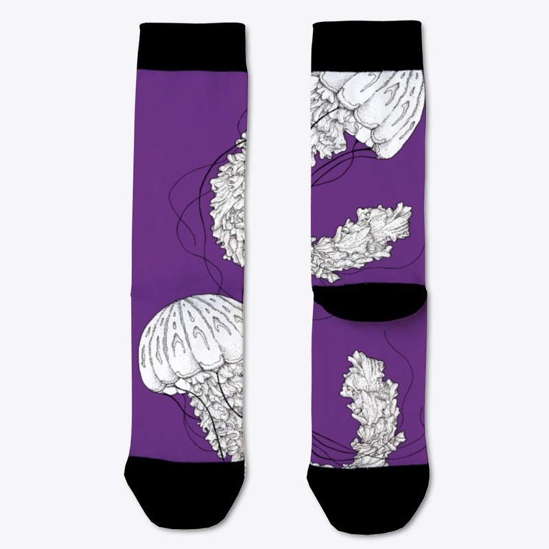 Jellyfish Purple Striped Nettle Socks
