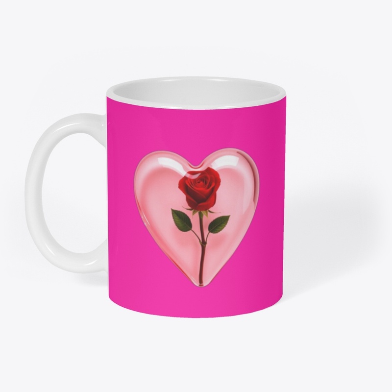 Romantic Rose Heart Mug
