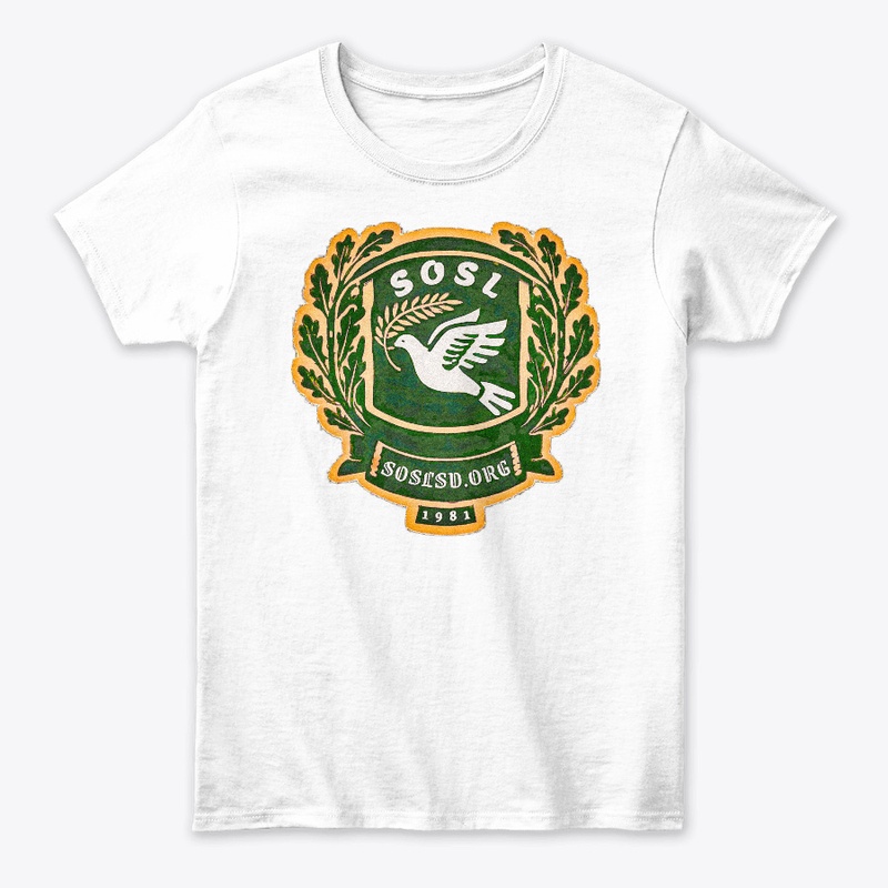 Laurel Dove Crest (green) womens tee