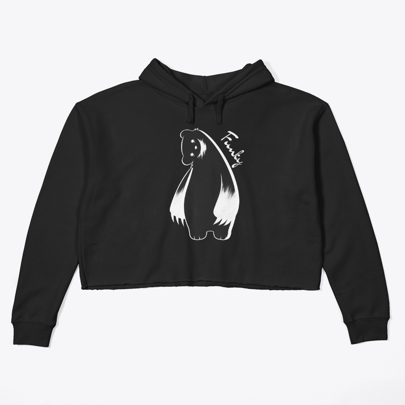 Funky Mascot Black Crop Hoodie
