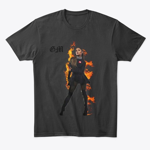 Burning T Shirt. Black T-Shirt Front