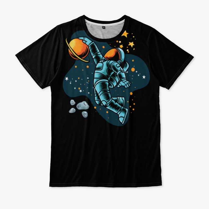  "Blue & Orange Astronaut Galaxy Tee"