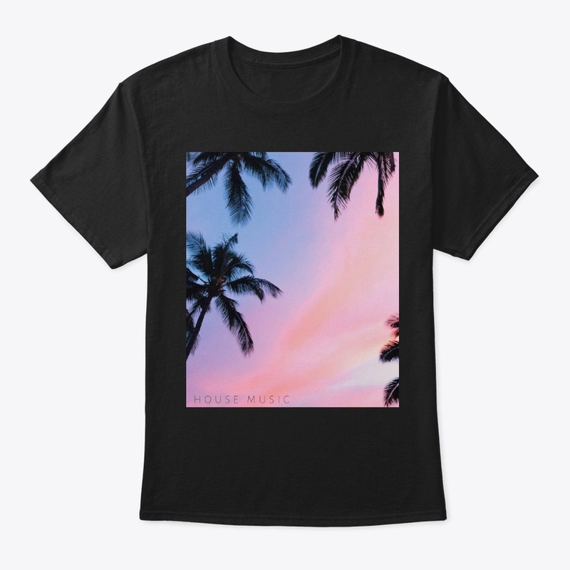 House Music Beach Palm Tree Sunset DJ