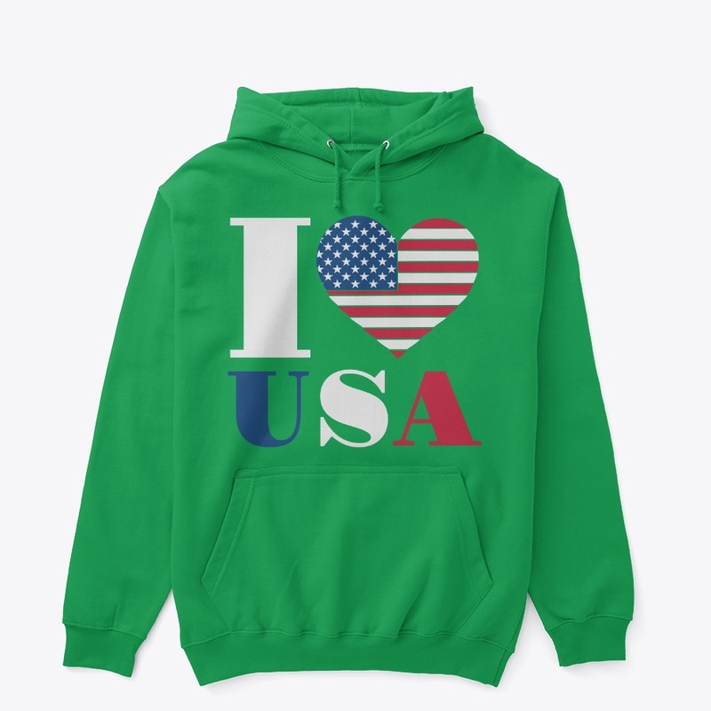 American Proud I LOVE Usa Unisex Hoodies