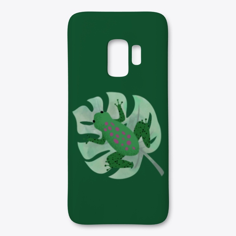 Cute Green Frog/Toad on Leaf